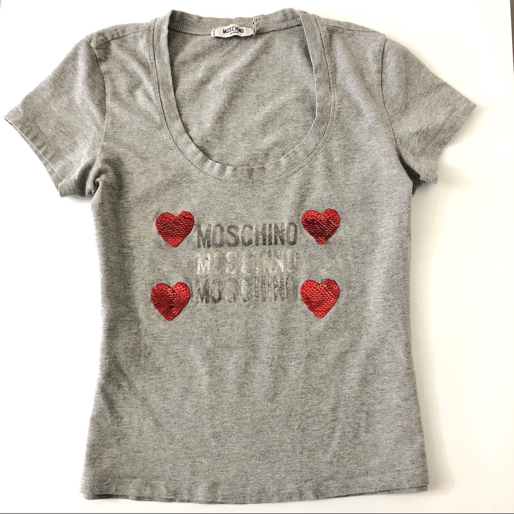 Love MOSCHINO Valentine’s Hearts T-shirt Tee XS
